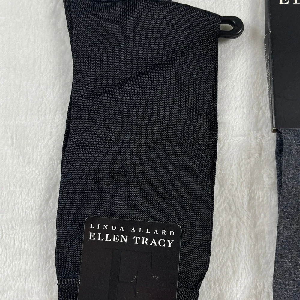 Linda Allard Ellen Tracy Trouser Socks 3 Pair Bundle Black Charcoal Grey NWT